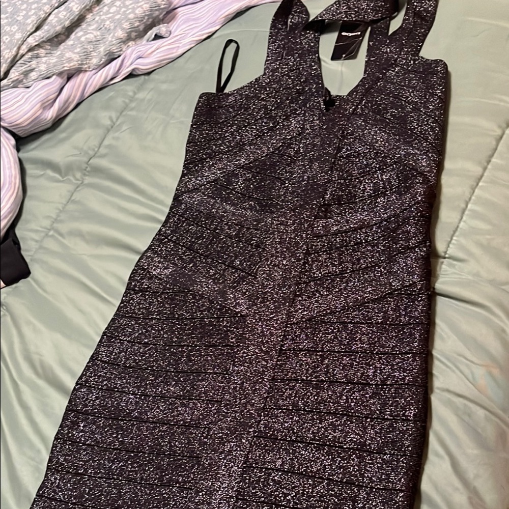 Elegant Black Glitter Dress